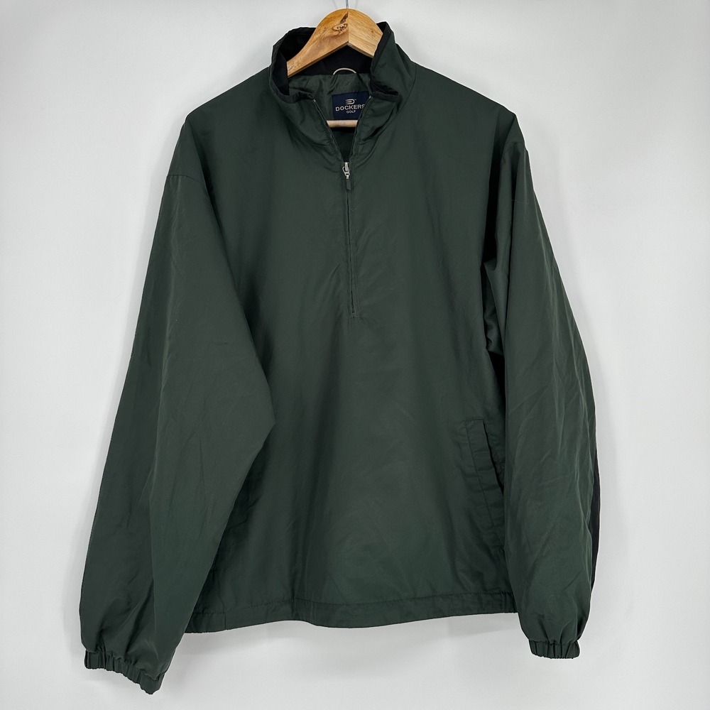 Docker Golf Hunter Green 1/4 zip Large lightweight jacket Mens Performance